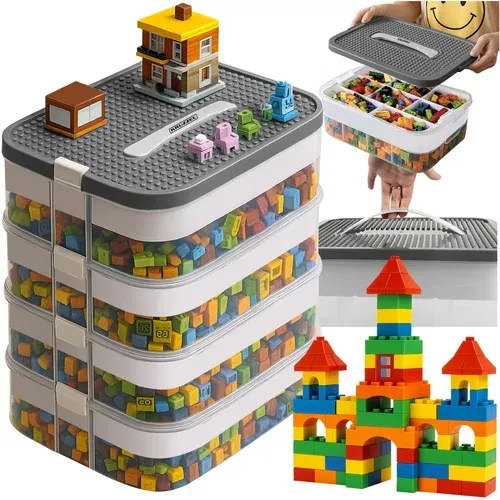 3 szintes doboz építőkockákra - játékrendszerező - Kruzzel