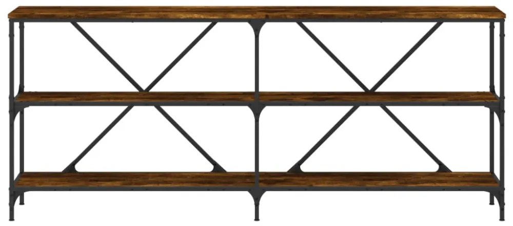 füstös tölgy színű szerelt fa és vas tálalóasztal 180x30x75 cm