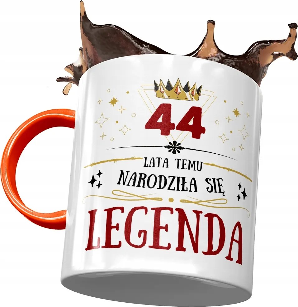 Narancssárga bögre Születésnapra 44 44-es 44-es, fényképes nyomattal