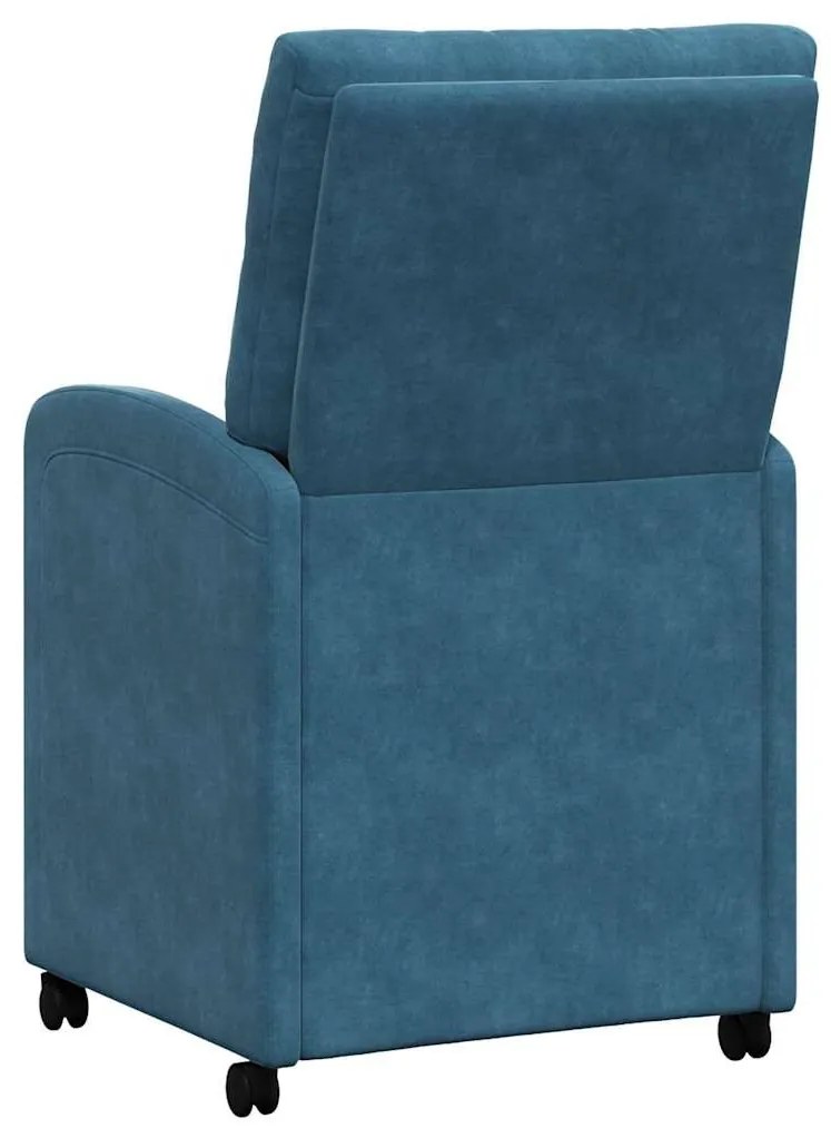 Kerekes Étkező Székek 2 pcs Kék 58 x 67 x 97 cm Bársony