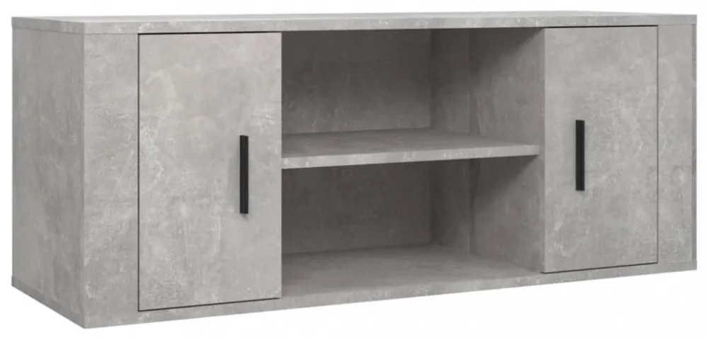 betonszürke szerelt fa TV-szekrény 100x35x40 cm