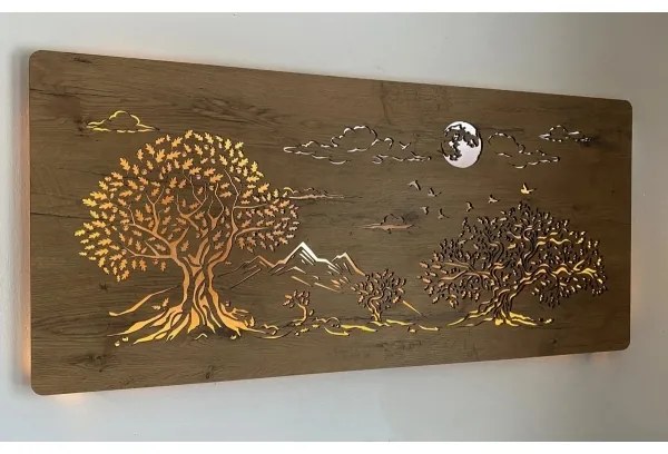 Li-Go 5478/DUB2 - Fényerőszabályozható LED fali dekoráció LED/24W/230V 130x60 cm tölgy