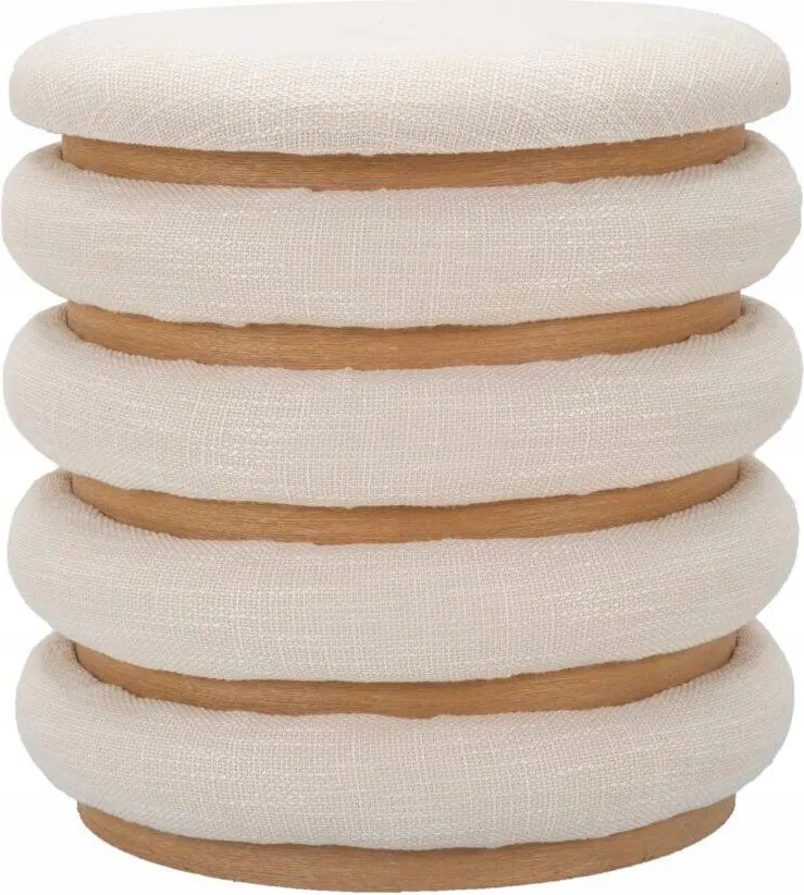 Kerek Puff Tárolórekesszel Nyitható Bézs Díszítő Ø 40 cm A Nappaliba