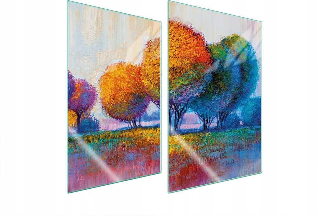 Üveg Konyhai Védőlap 2x35x52 Fák Edzett Üveg