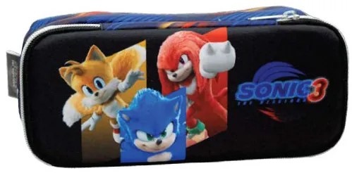 Sonic a sündisznó Brawn 2 rekeszes tolltartó 26 cm