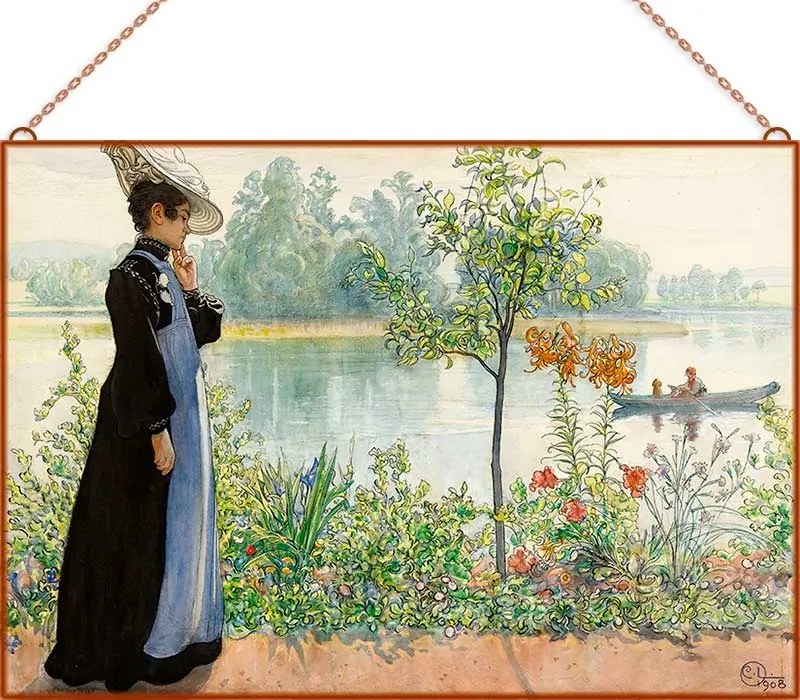 Carl Larsson - Karin by the shore üvegkép, falikép