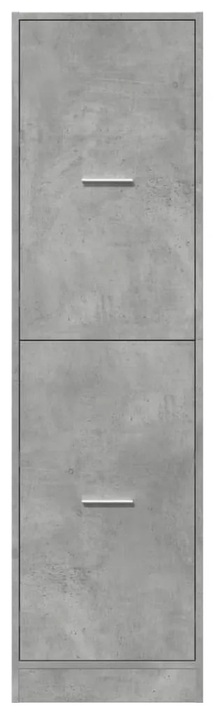 betonszürke szerelt fa patikaszekrény 40 x 41 x 144,5 cm