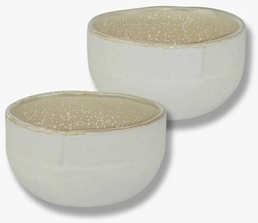Fehér-bézs kő tálka szett 2 db-os ø 10 cm Sand Grain – Mette Ditmer Denmark