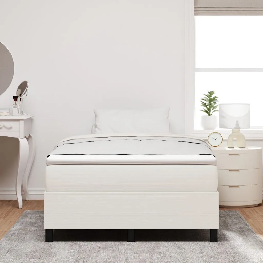 Boxspring ágy matraccal Krém Kicsi Franciaágy Kordbársony szövet