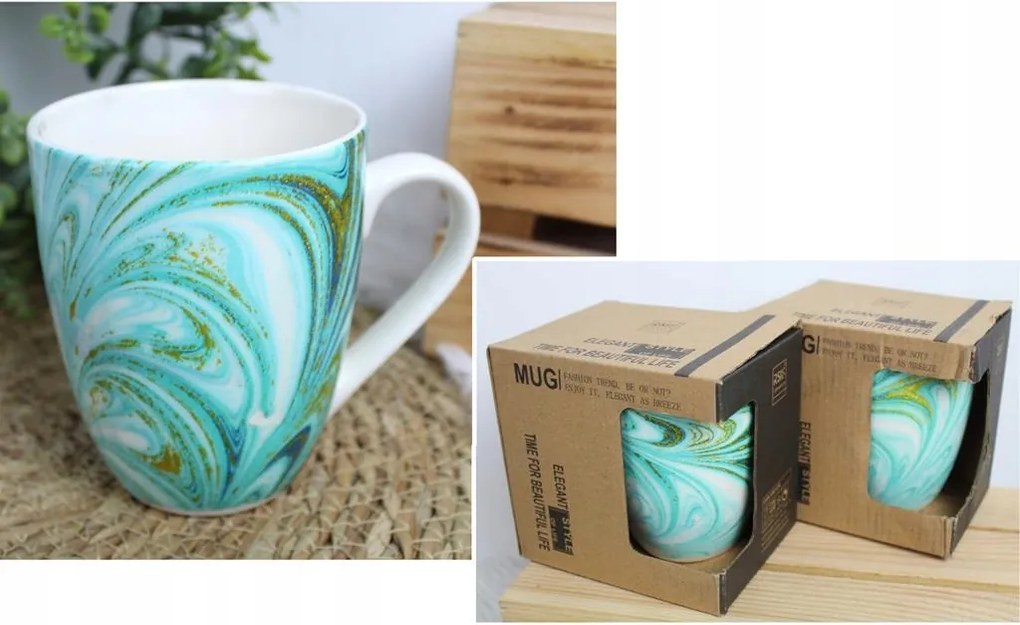 Kerámia bögre 400ml Türkiz doboz