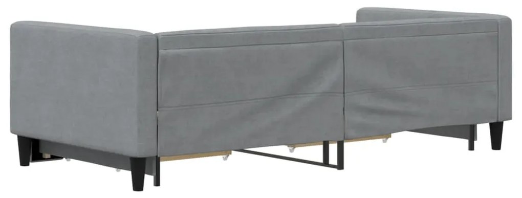 világosszürke kihúzható szövet heverő fiókkal 90 x 190 cm