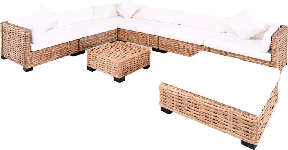 vidaXL 27 részes természetes rattan kanapészett
