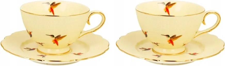 Kolibri Eszpresszó Csésze Csészealjjal 2+2 Ekrü Finom Minta 220ML