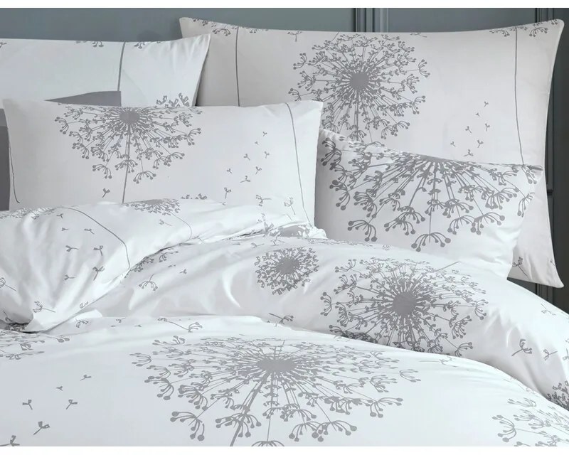 BedTex Pamut ágynemét Pampeliška szürke, 220 x 200cm, 2 db 70 x 90 cm