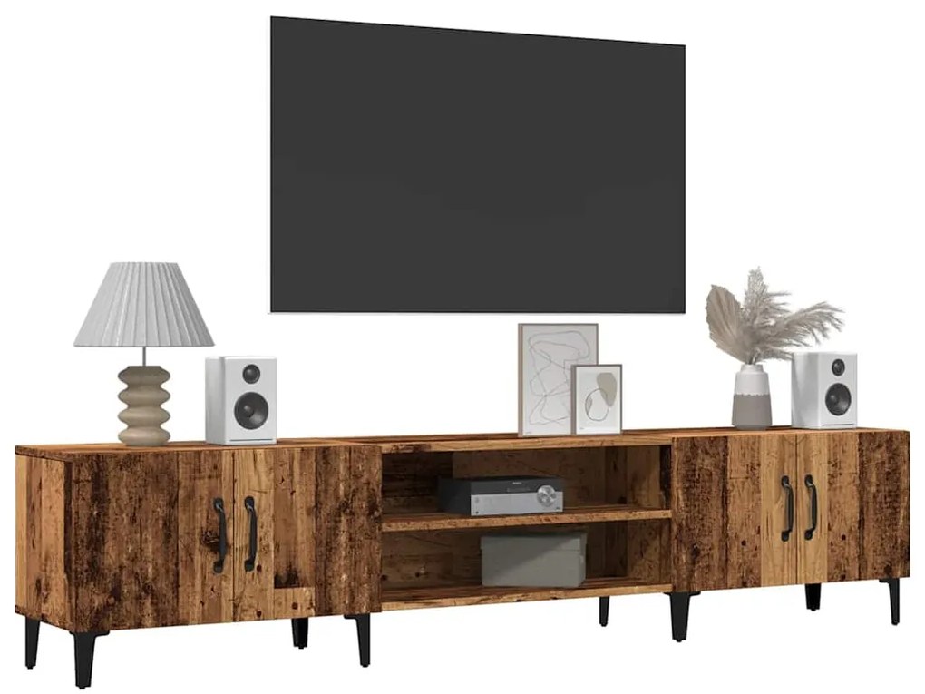 antik fa színű szerelt fa TV-szekrény 180 x 31,5 x 40 cm