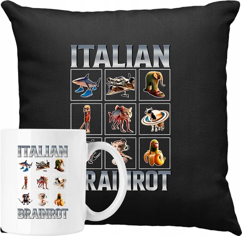 Bögre szett Tung sahur brainrot tralalelo párna 1 Ajándék ötlet