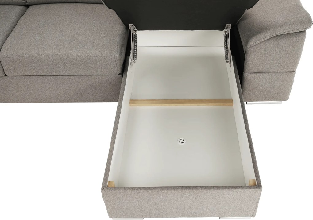 Ülőgarnitúra, szürkésbarna Taupe, jobbos kivitelezés, SEGORIA ROH U