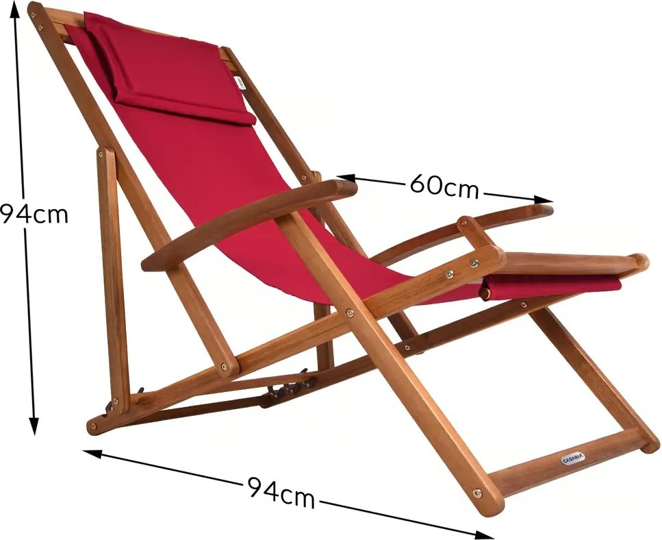 SIENA kerti nyugágy, 94x60x94cm, piros Casaria