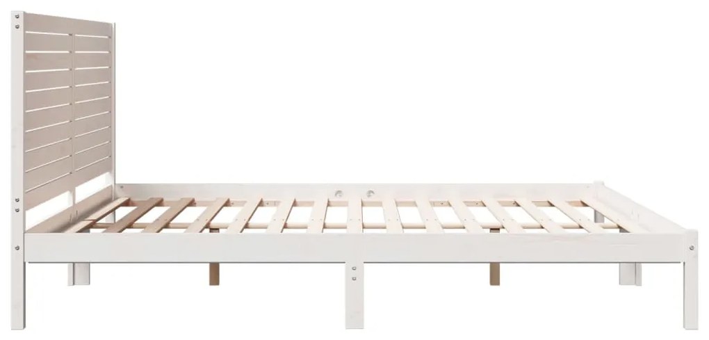 vidaXL fehér tömör fa extra hosszú ágykeret matrac nélkül 180 x 210 cm