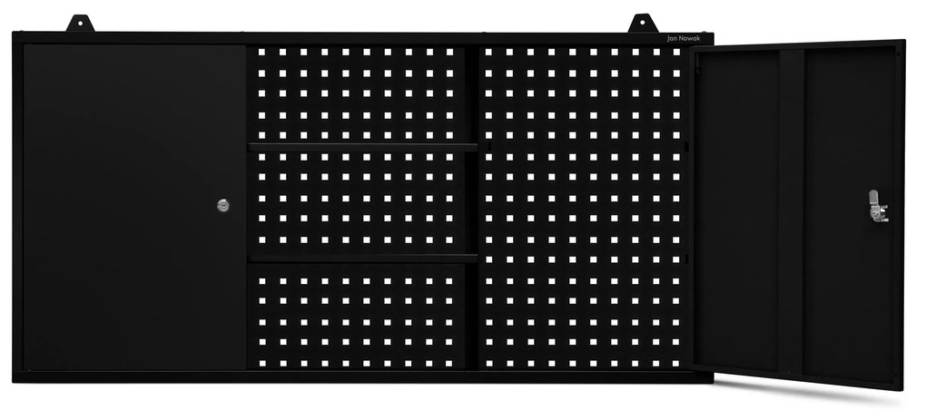 Függő garázsszekrény BEN, 1200 x 600 x 200 mm, All Black: fekete