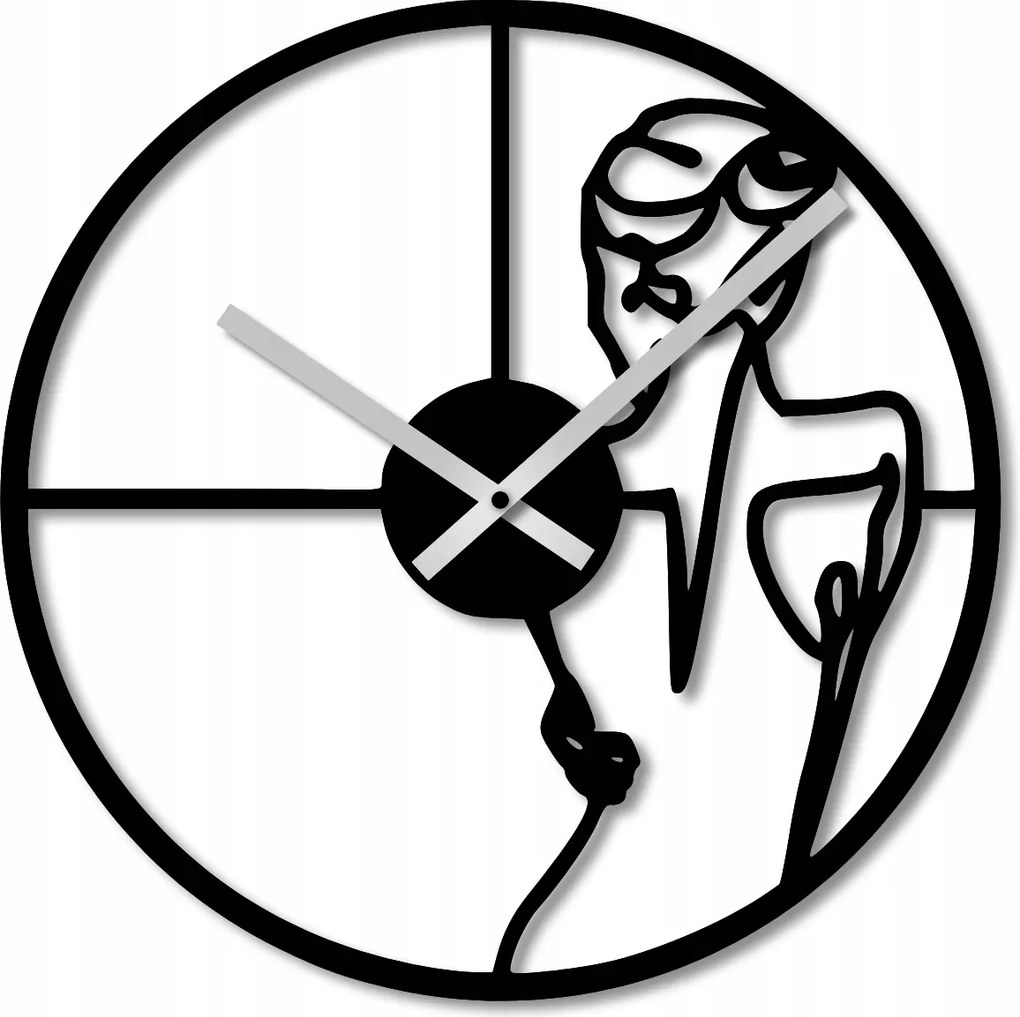 Falióra 60 cm Fa Falióra Nagy Fekete Női Figura 3D