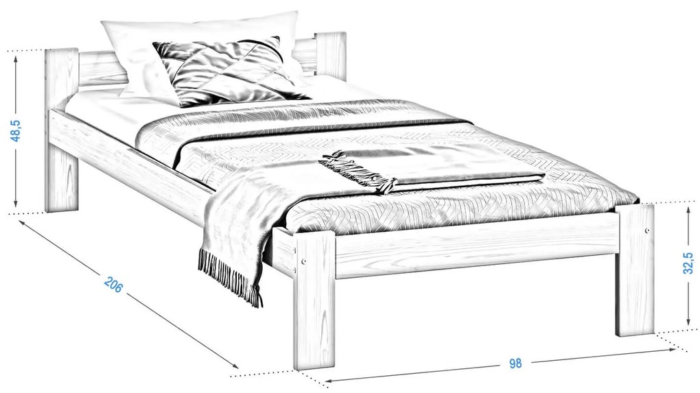 Fa ágy 90x200 Isao VitBed tölgy