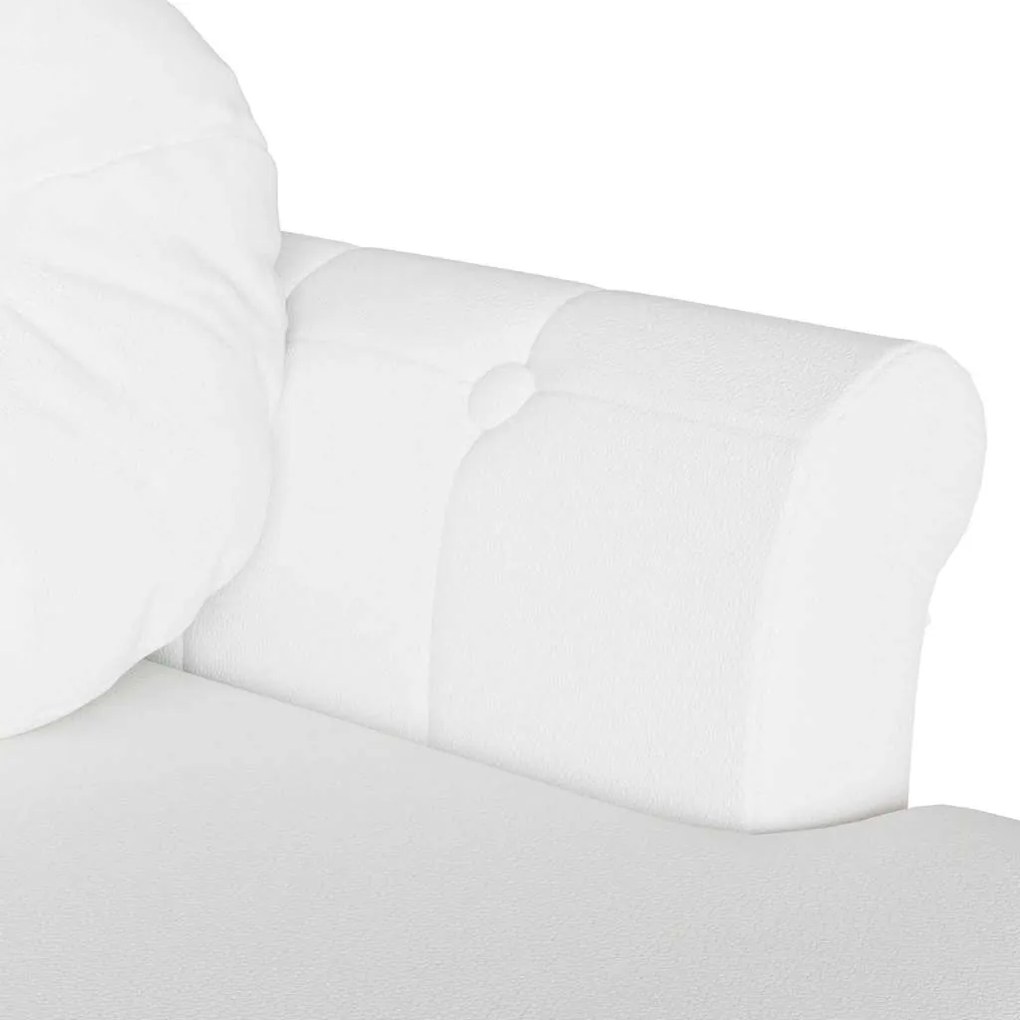vidaXL Chesterfield Pad párnával Fehér 120,5 x 65 x 75 cm Műbőr