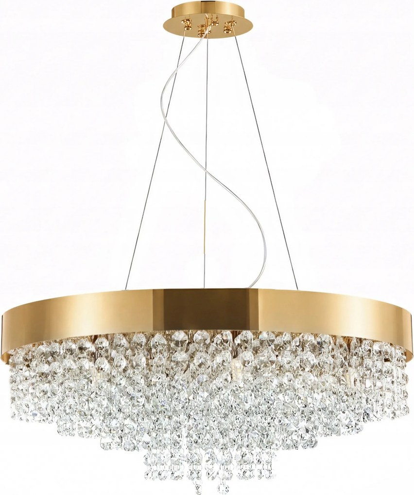 Mennyezeti Függő Lámpa Kristály Csillár 60 cm G9 Arany Glamour