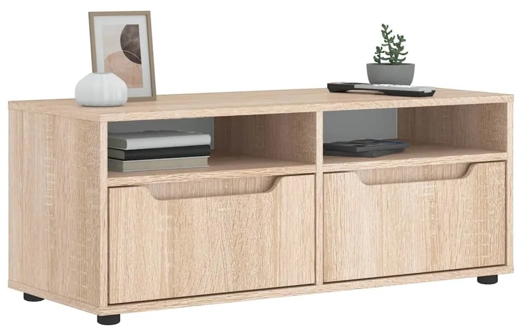 VISNES sonoma tölgy szerelt fa TV-szekrény 100x40x38 cm