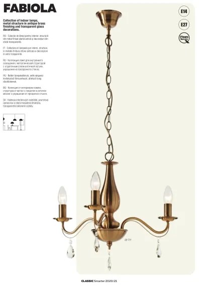 Redo 02-710 - Fali lámpa FABIOLA 2xE14/28W/230V