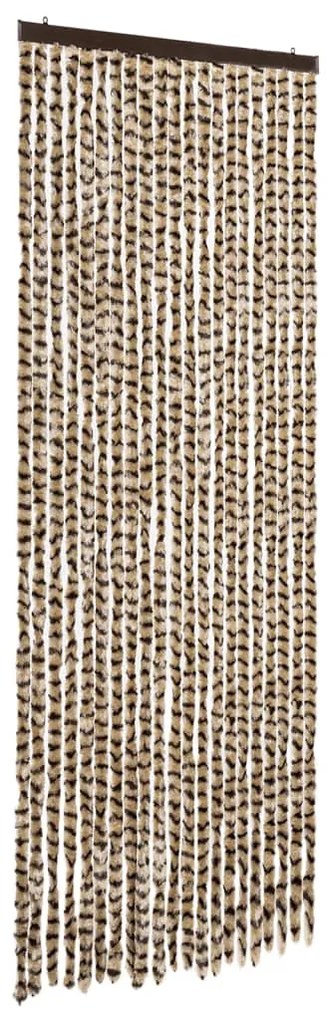 bézs és barna zsenília rovarfüggöny 90 x 200 cm
