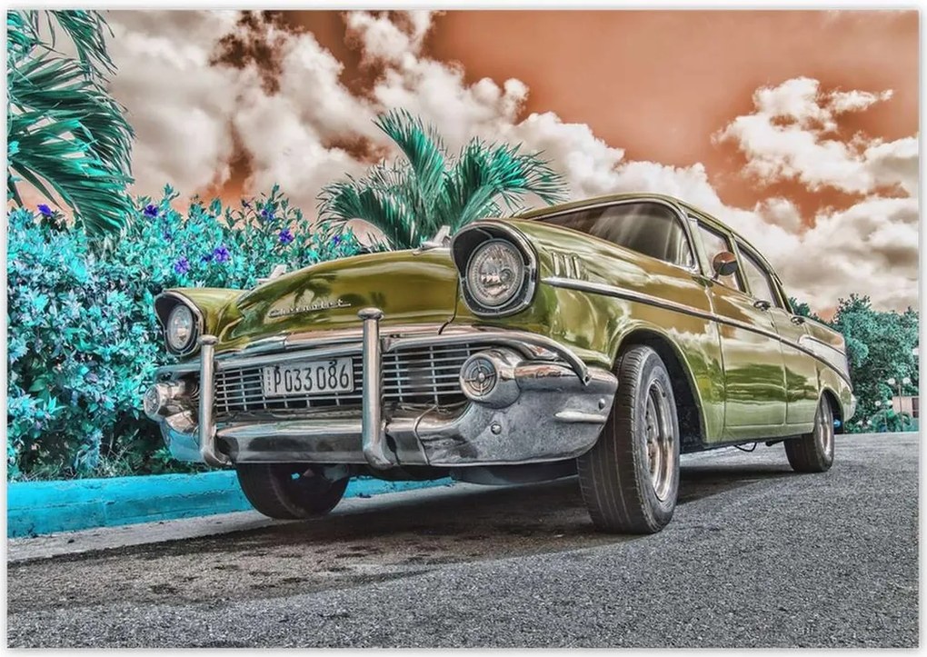 Poszterek 100x70 Sárga antik autó