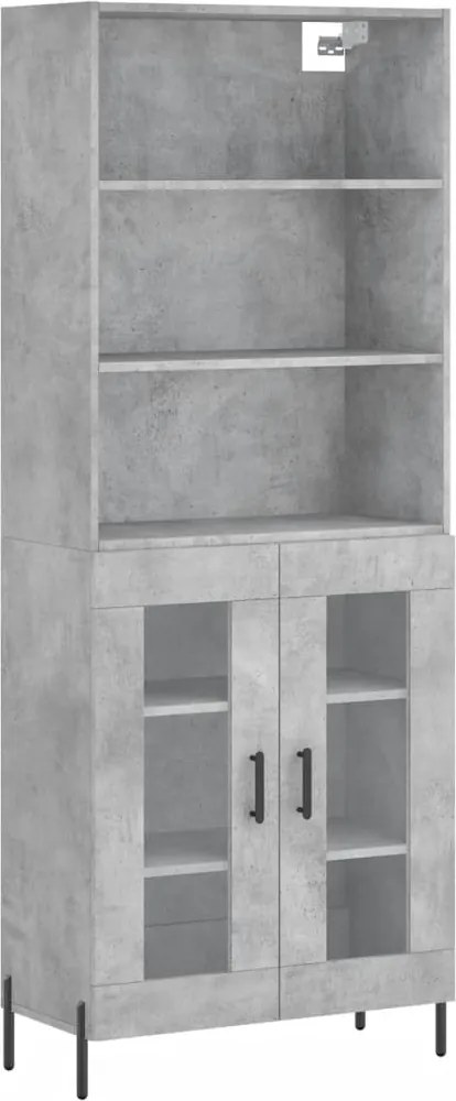 vidaXL betonszürke szerelt fa magasszekrény 69,5 x 34 x 180 cm