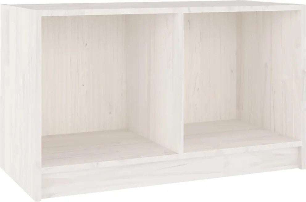 vidaXL fehér tömör fenyőfa TV-szekrény 70 x 33 x 42 cm