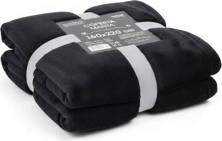 Flanel Takaró fekete 160x220cm Meleg Puha