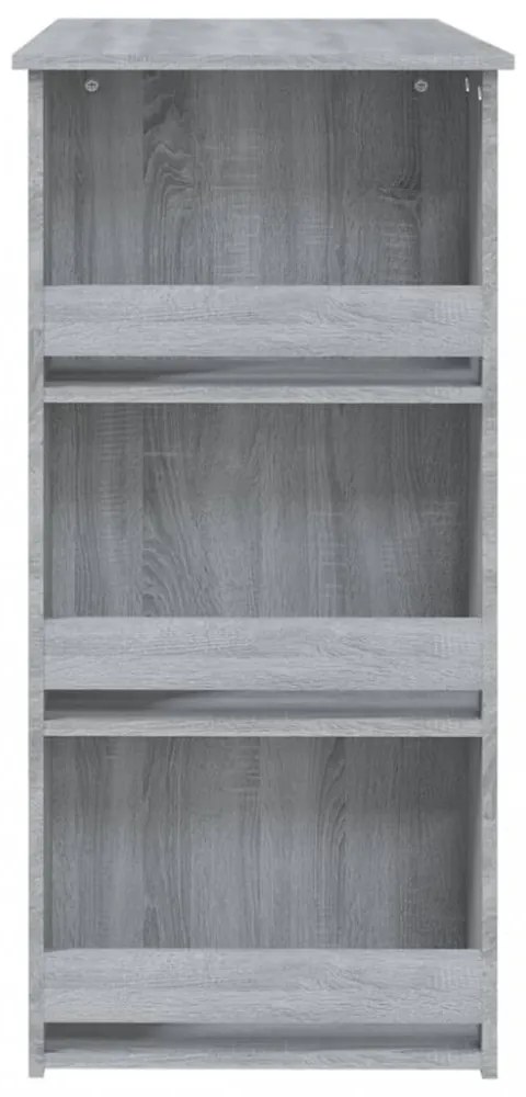 szürke sonoma színű bárasztal tárolópolccal 102 x 50 x 103,5 cm