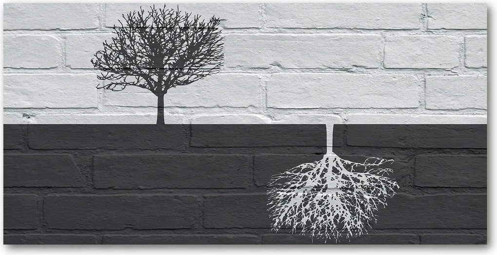 Fotótapéta üvegfalra Fák a falon 140x70