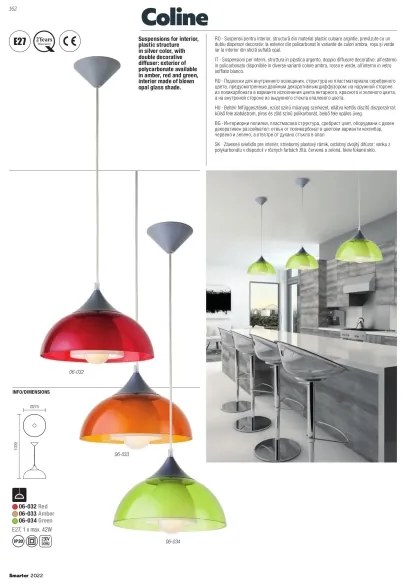 Redo 06-032 - Csillár zsinóron COLINE 1xE27/42W/230V