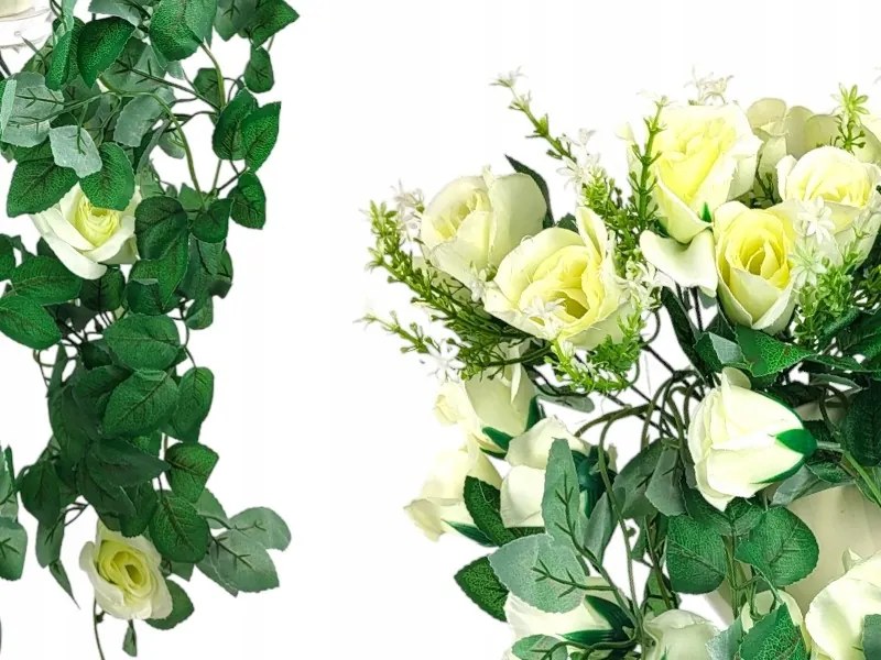 Virágzó Rózsa Művirág Lógó Girland 90 cm