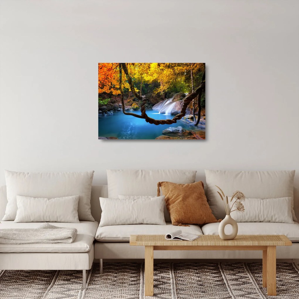 Kép - Vízesések Ázsiában (üvegen) (70x50 cm)