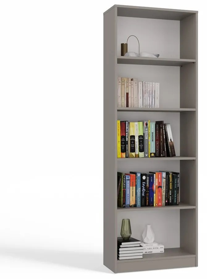 R60 polcos szekrény, könyvtartó, 60x182x30 cm, agyag színű