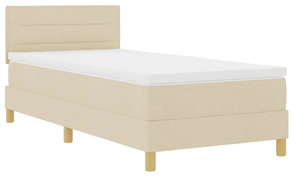 Box Spring Ágy Matraccal Krém 90x190 cm Szövet