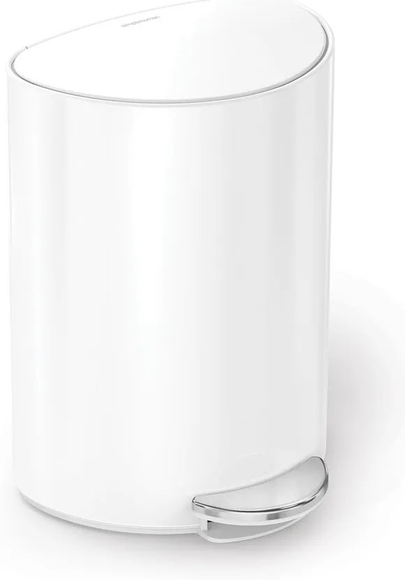 Fehér fém pedálos szemetes 6 l – simplehuman