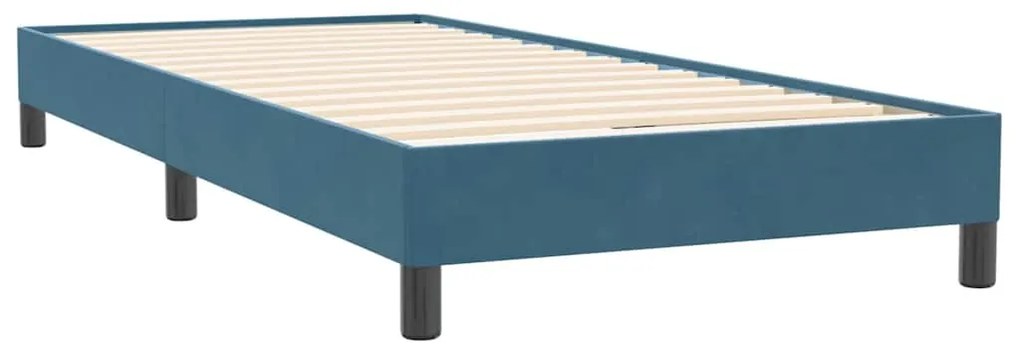 vidaXL sötétkék bársony rugós ágy matrac nélkül 80x220 cm