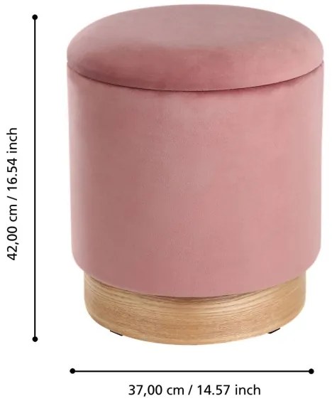 Eglo 424031 - KÉSZLET 2x Taburet MASHIKE átm. 30,5/37 cm rózsaszín