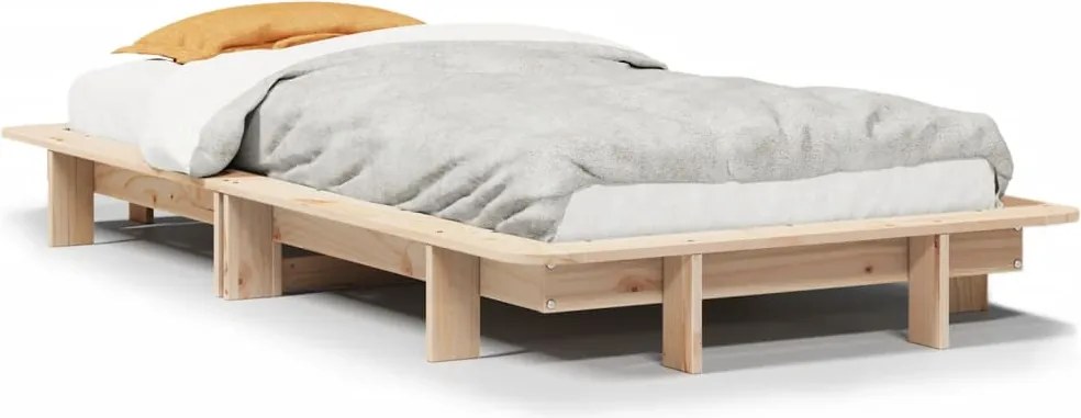 vidaXL tömör fenyőfa ágy matrac nélkül 75 x 190 cm