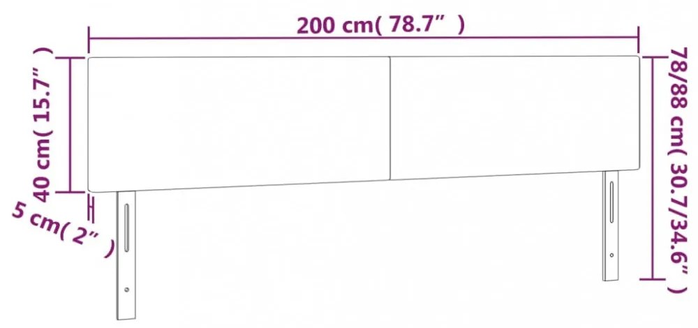 2 db fehér műbőr fejtámla 100x5x78/88 cm