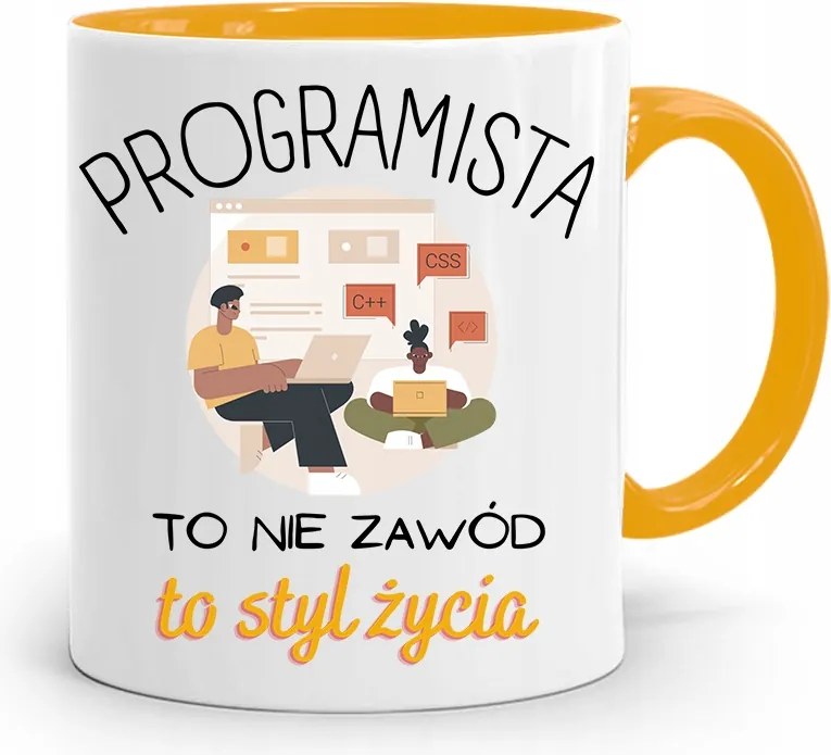 Sárga Bögre A Programozó Informatikája Egy Életstílus, fényképes nyomtatással