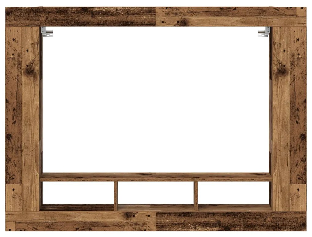 TV szekrény fali elhelyezés, régi fa 152x22x113 cm
