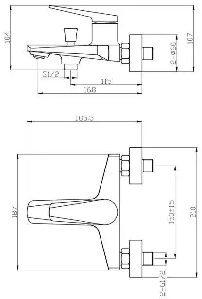 Caldo Freddo kádtöltő csaptelep - FEKETE
